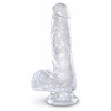 Dildo Realistic Cu Testicule Transparent