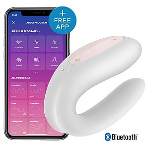 Vibrator Cuplu Satisfyer Double Joy Alb Vibrator Cuplu Satisfyer Double Joy Alb pe Domnisoare.ro